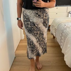 Sanctuary Midi Skirt (snake print)
